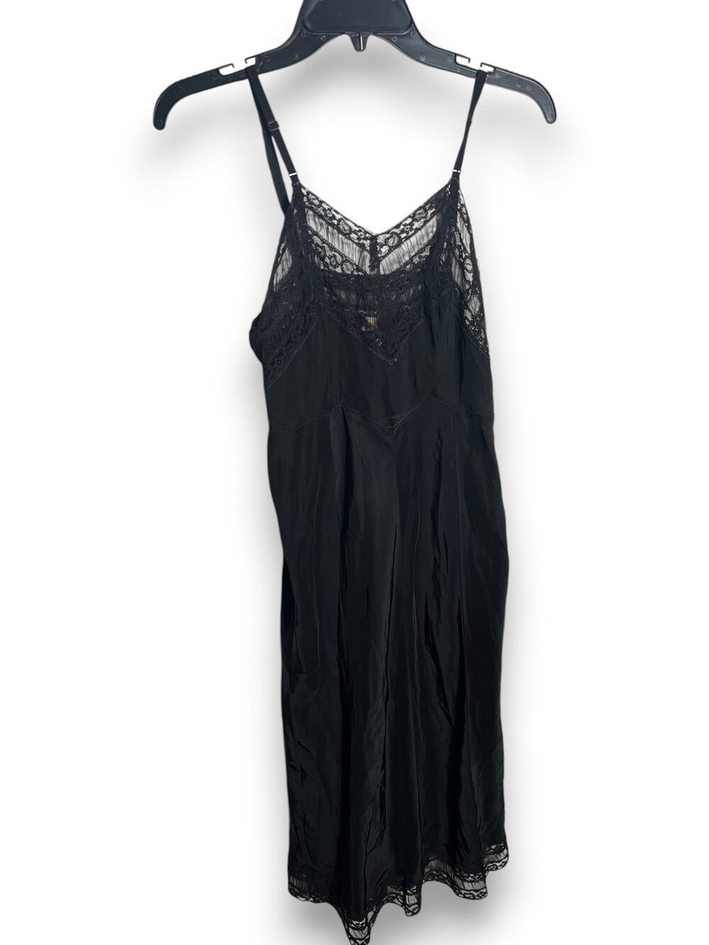 Vintage Lady Love Mid Length Black Slip | Acetate | Size 34 | EUC